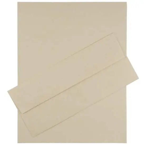 JAM Paper 8.5" x 11" Letter Paper & Envelopes #10 Business Stationery Set, 100ct. Natural Parchment {1}