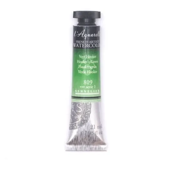 Sennelier French Artists' Watercolor, 21mL 809 Hooker's Green S1 {1}