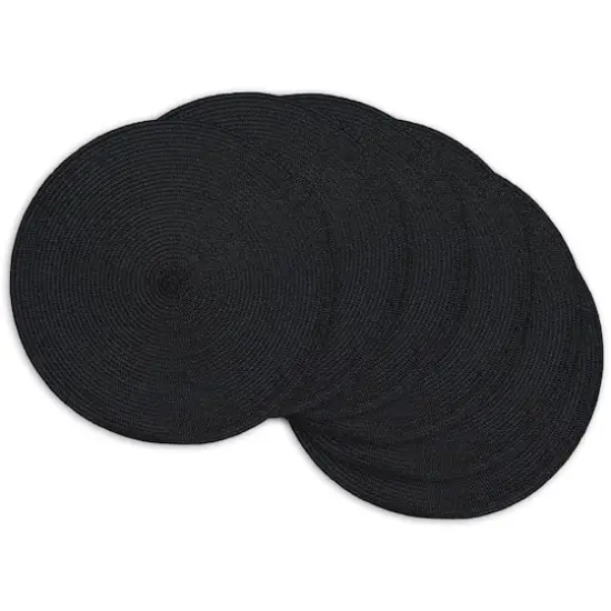 DII&reg; Black Round Placemats, 6ct. {1}