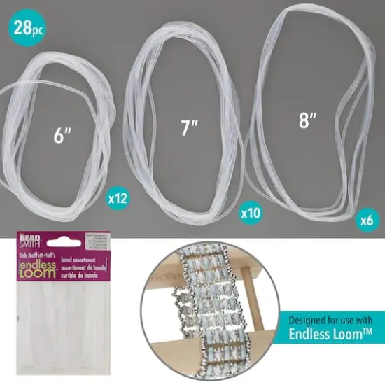 The Beadsmith&reg; Assorted Size Clear Endless Loom Bands {4}