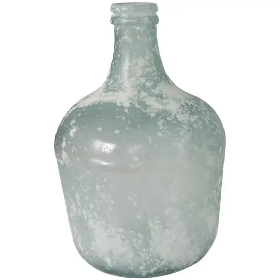 17" Frosted Spanish Bottle Recycled Glass Vase {3}