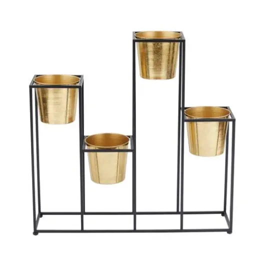 Gold Metal Glam Planter, 31" x 21" x 8" {6}