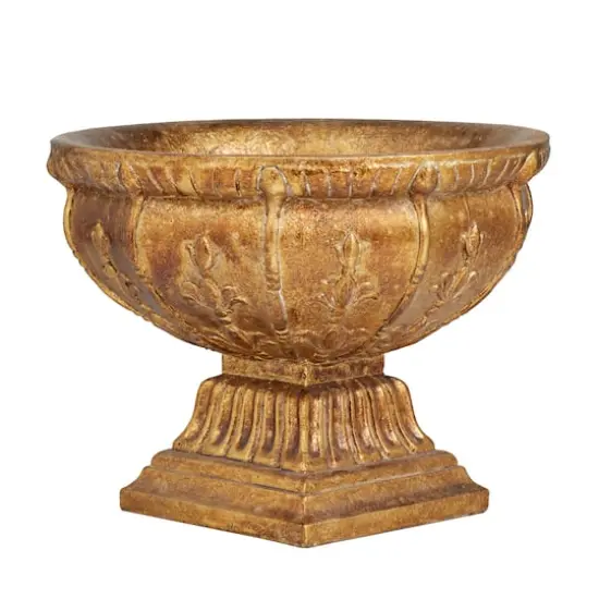 Gold Polystone Traditional Decorative Bowl, 9" x 11" x 11" {1}
