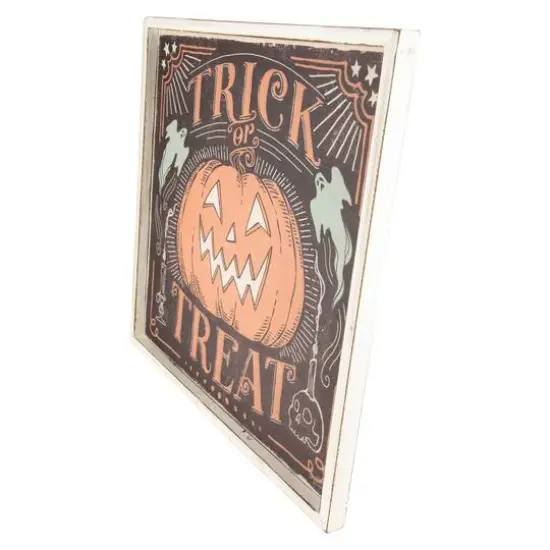 18.75" Trick or Treat Jack O Lantern Halloween Wall Sign {5}