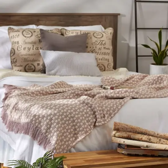 DII&reg; Dusty Lilac Urban Check Throw {7}