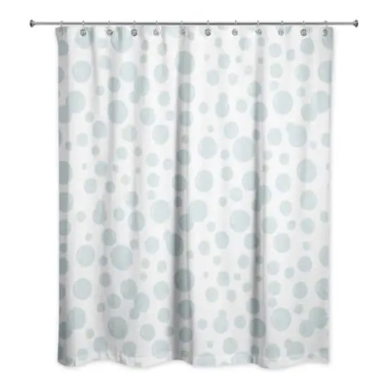 74" Bubbles All Over Shower Curtain White {1}