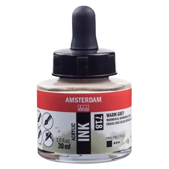 Amsterdam Acrylic Ink, 1oz. 718 Warm Grey {1}
