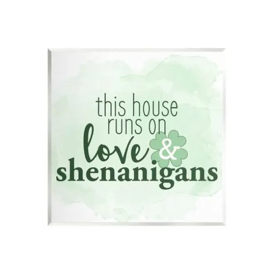 Stupell Industries Love & Shenanigans Family Shamrock Phrase Wall Plaque Art {1}
