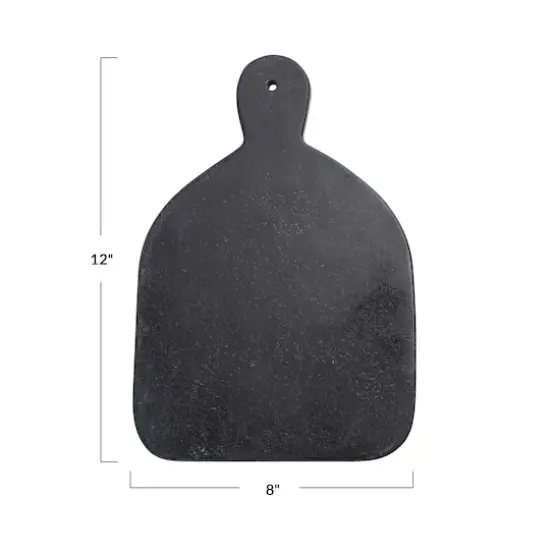 Hello Honey&reg; 12" Black Modern Marble Cutting or Charcuterie Board with Handle {6}