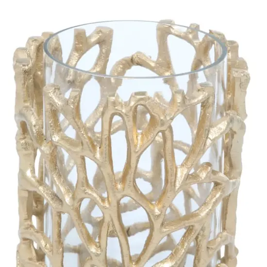Gold Aluminum Coastal Candle Holder, 8" x 5" x 5" {4}