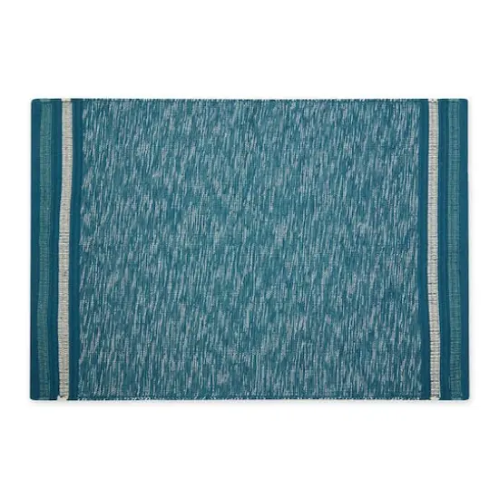 DII&reg; Modern Stripe Variegated Handwoven Recycled Yarn Rug, 2ft. x 3ft. Teal {1}