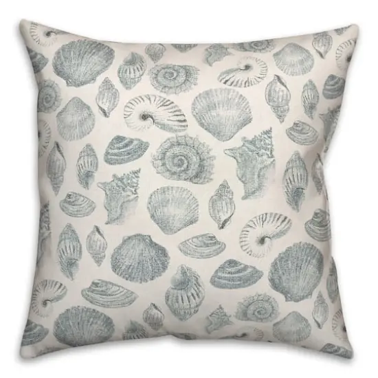Blue Multicolor Shell Throw Pillow White {1}