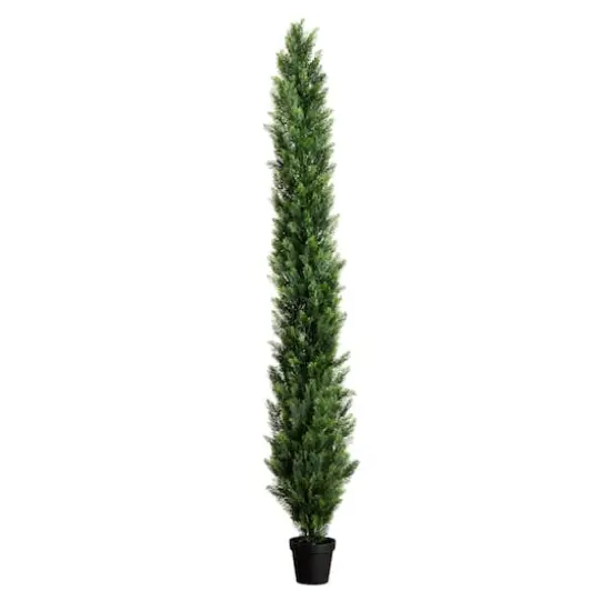 9ft. Potted Green UV Resistant Artificial Cedar Pine Tree {1}