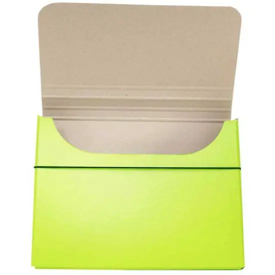 JAM Paper Strong Thick Portfolio Carrying Case with Elastic Band Closure Lime Green {5}