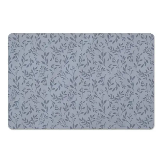 Delicate Floral Floor Mat Blue {1}
