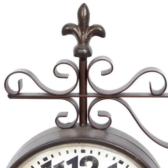 Black Vintage Metal Wall Clock, 16" x 15" {7}