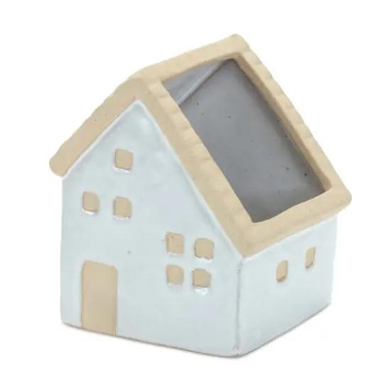 Neutral Porcelain House Planters Set {5}