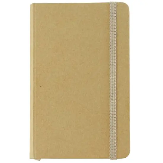 JAM Paper Small Hardcover Notebook with Elastic Band Brown Kraft {4}