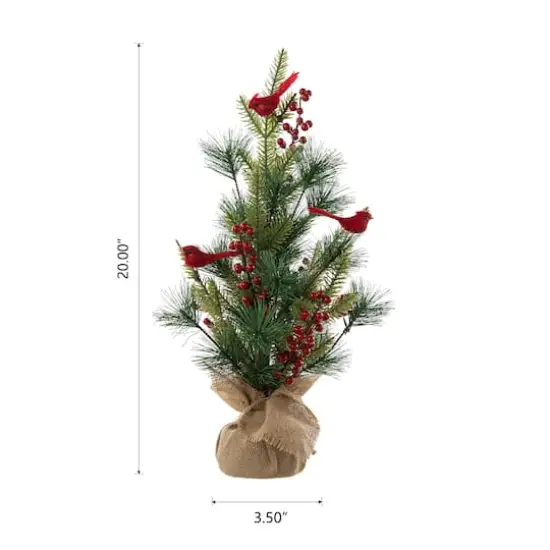 20" Unlit Cardinal Artificial Tabletop Christmas Tree {7}