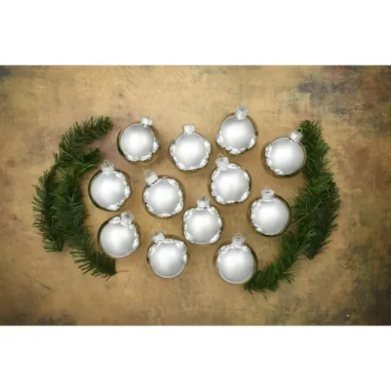 Whitehurst 12ct. 2.75" Shiny Glass Ball Ornaments Silver Shiny {4}