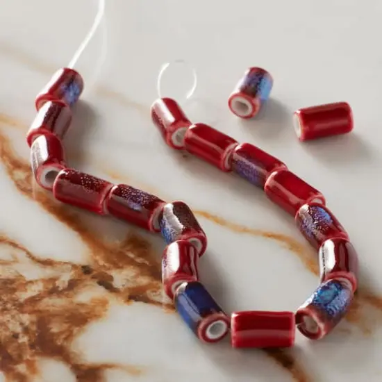 Red Tube Ceramic Beads, 9.8mm by Bead Landing&trade; {3}
