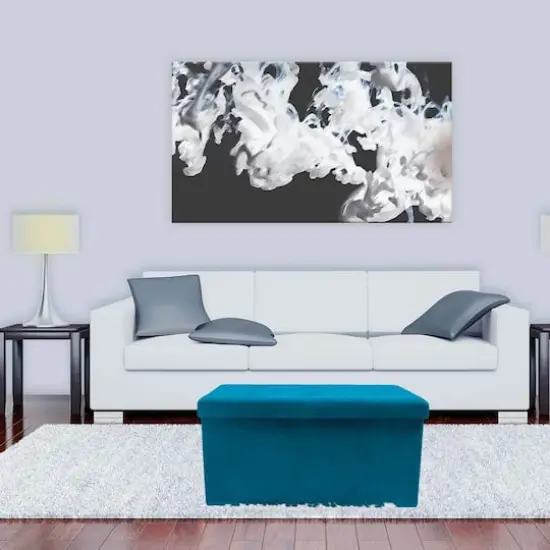 Sorbus 30" Faux Suede Storage Bench Teal {5}