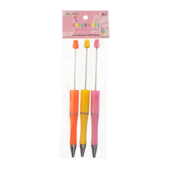 John Bead Super Cute Warm Colors 3-Piece Beadable Pen Kit {5}