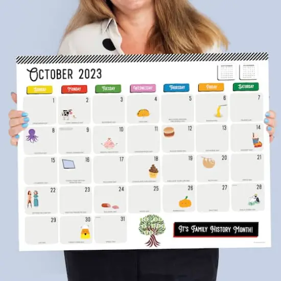 TF Publishing 2023 - 2024 Every Day's A Holiday Large Desk Pad Monthly Blotter Calendar {7}
