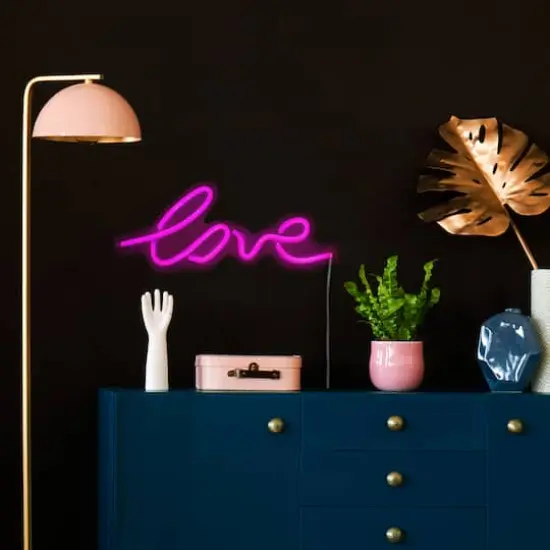 18" Pink LED Lighted 'Love' Neon Valentine's Day Wall Sign {3}
