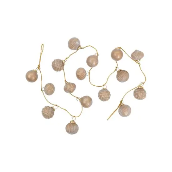 Hello Honey&reg; 6ft. Marbled Taupe Embossed Mercury Glass Ball Ornament Garland {4}