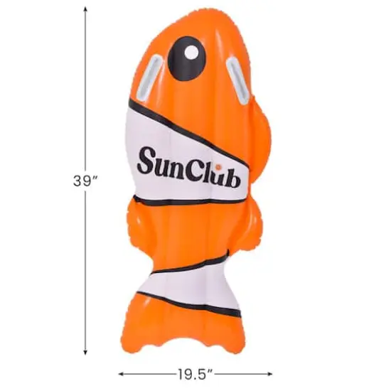 SunClub 3.25ft. Orange & White Inflatable Clown Fish Swimming Kickboard {6}