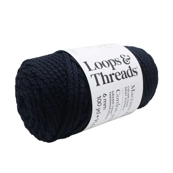 6mm Heat Fusible Macram&eacute; Cord by Loops & Threads&reg; Navy {3}