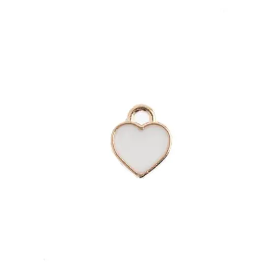 John Bead Sweet & Petite Small Hearts Charms, 10ct. White {1}