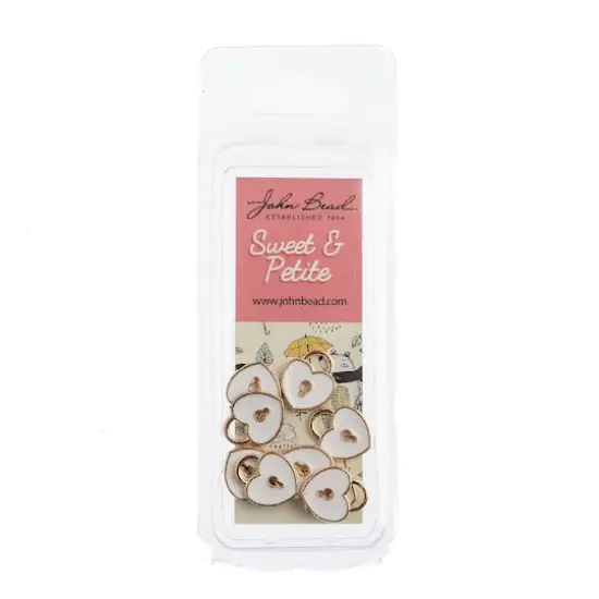 John Bead Sweet & Petite Heart Locket Charms, 10ct. White {3}
