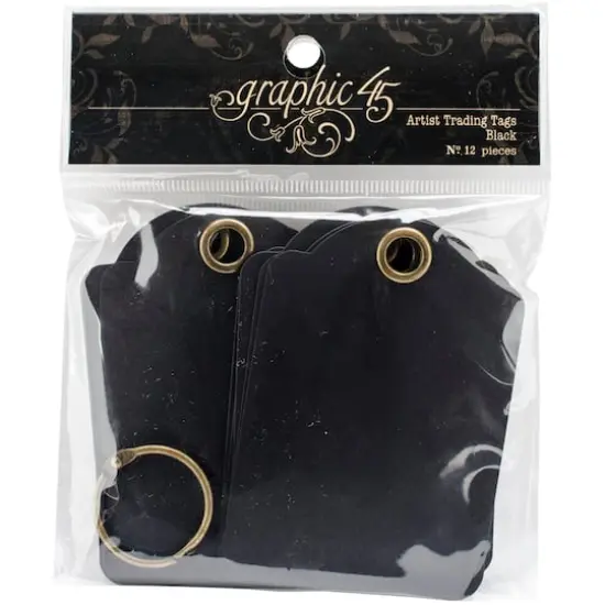Graphic 45 Staples Artist Trading Black Tag Album, 3.5" x 2.5" {1}