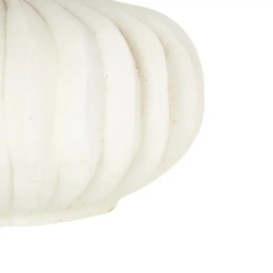 14" White Magnesium Oxide Short Wide Decorative Vase {5}