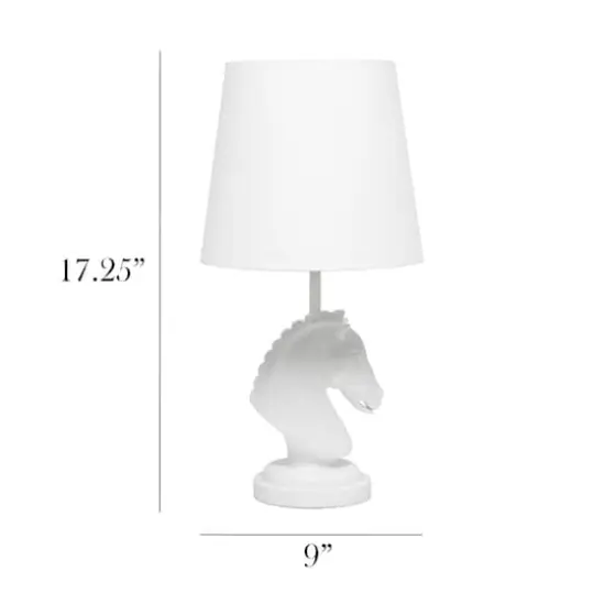 Simple Designs Chess Horse Table Lamp White {4}