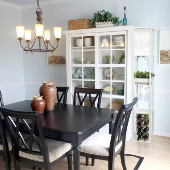 Simple Designs&trade; Floor Lamp Storage Shelf and Wine Rack with Linen Shade White {6}