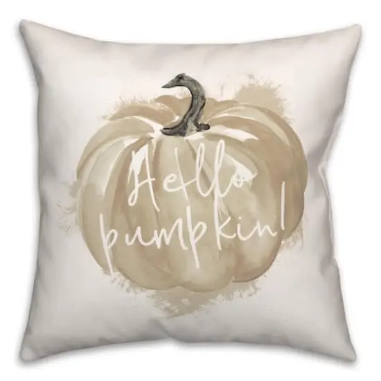 Multicolor Hello Pumpkin Throw Pillow {1}