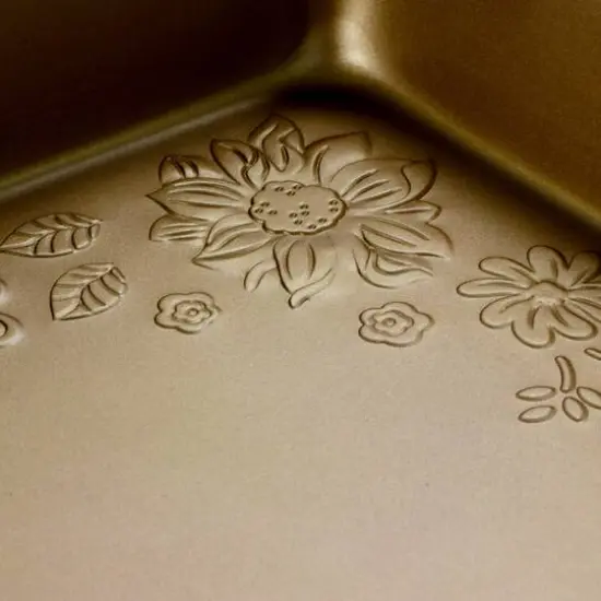 Gibson Country Kitchen 8" Embossed Square Copper Carbon Steel Bake Pan {3}