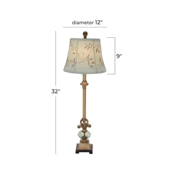 32" Tuscan Gold Metal and Polystone Glass Ball Buffet Lamp {5}