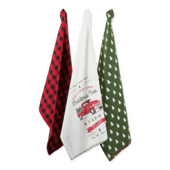 DII&reg; Christmas Truck Dishtowels Set {3}