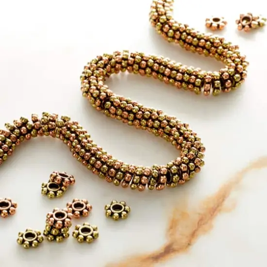 Multicolor Metal Dot Rondelle Beads, 6mm by Bead Landing&trade; {3}