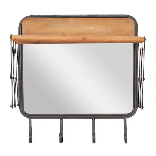 Brown Metal Industrial Wall Hook, 19" x 19" x 14" {5}