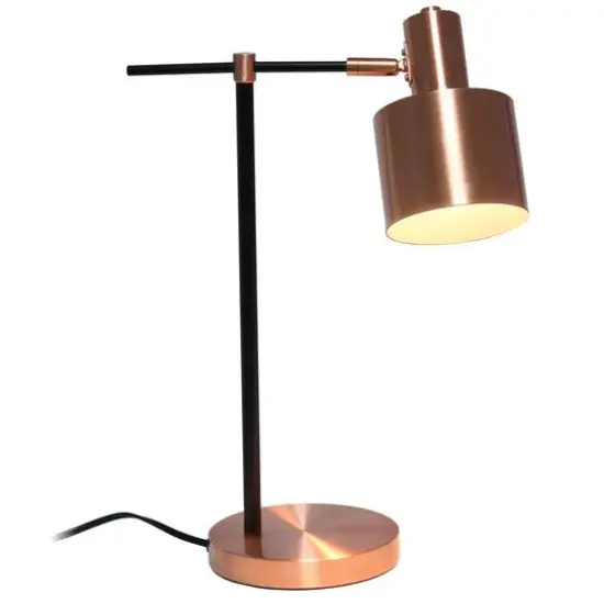 Lalia Home Mid Century Modern Metal Table Lamp Rose Gold {5}