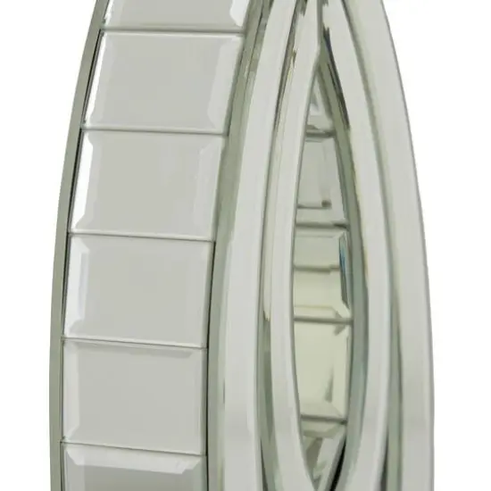 Set of 2 Clear MDF Glam Candle Holder, 17" x 6" x 4" {4}