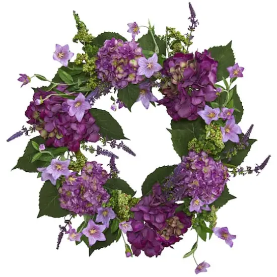 24&rdquo; Purple Hydrangea Wreath {1}
