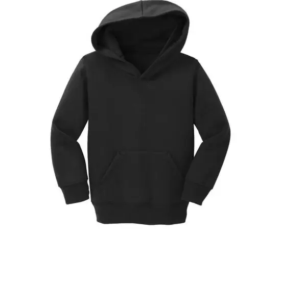Port & Company&reg; Core Fleece Pullover Hooded Toddler Sweatshirt Jet Black {1}