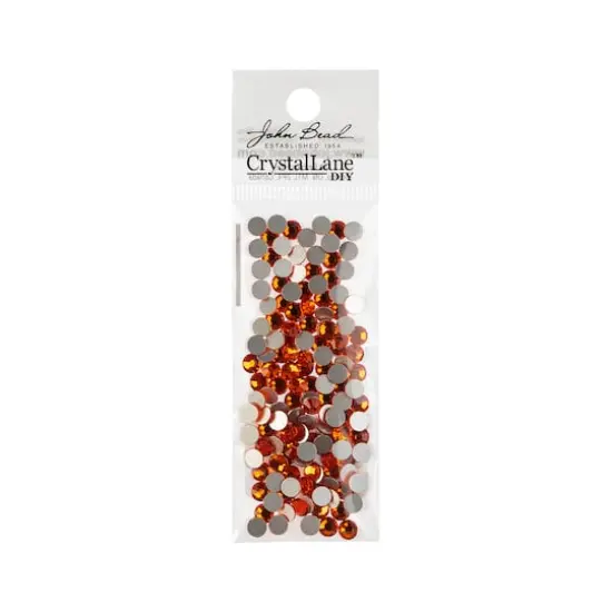 John Bead Crystal Lane SS20 Round Flatback Czech Crystals, 144ct. Orange {4}