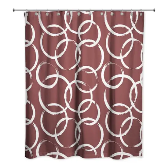 Circles Shower Curtain Maroon {1}